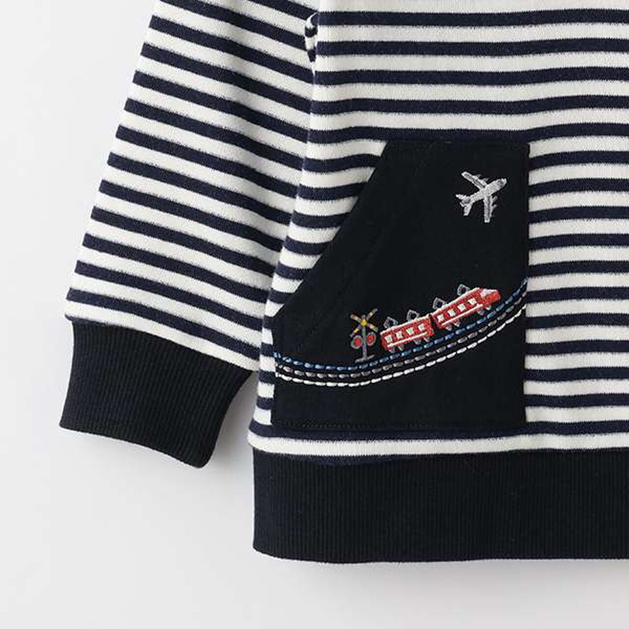 Vehicle Pocket Stripe Sweatshirt,Navy, large image number 11