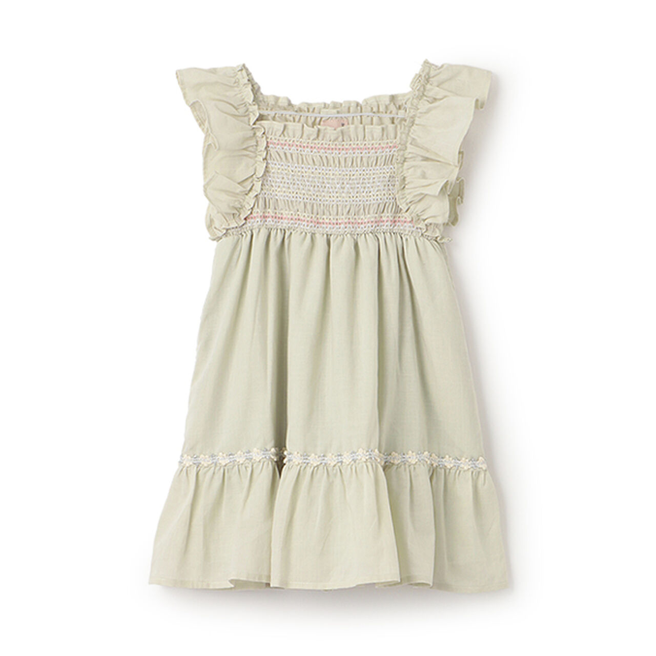Shirred Tiered One-Piece Dress,Pink, large image number 7