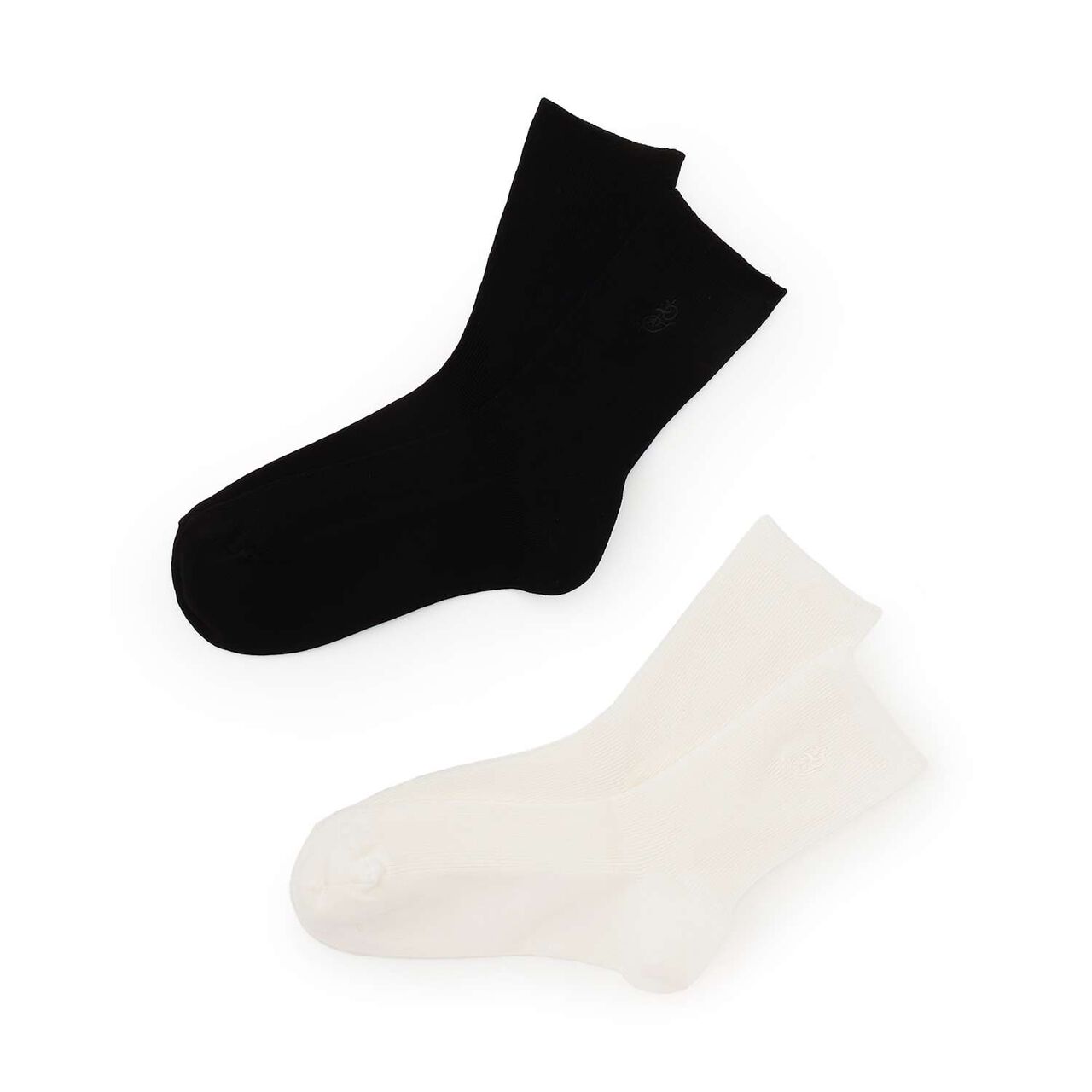 [Graduation Attire] Narrow Rib Embroidered Crew Socks,White, large image number 3