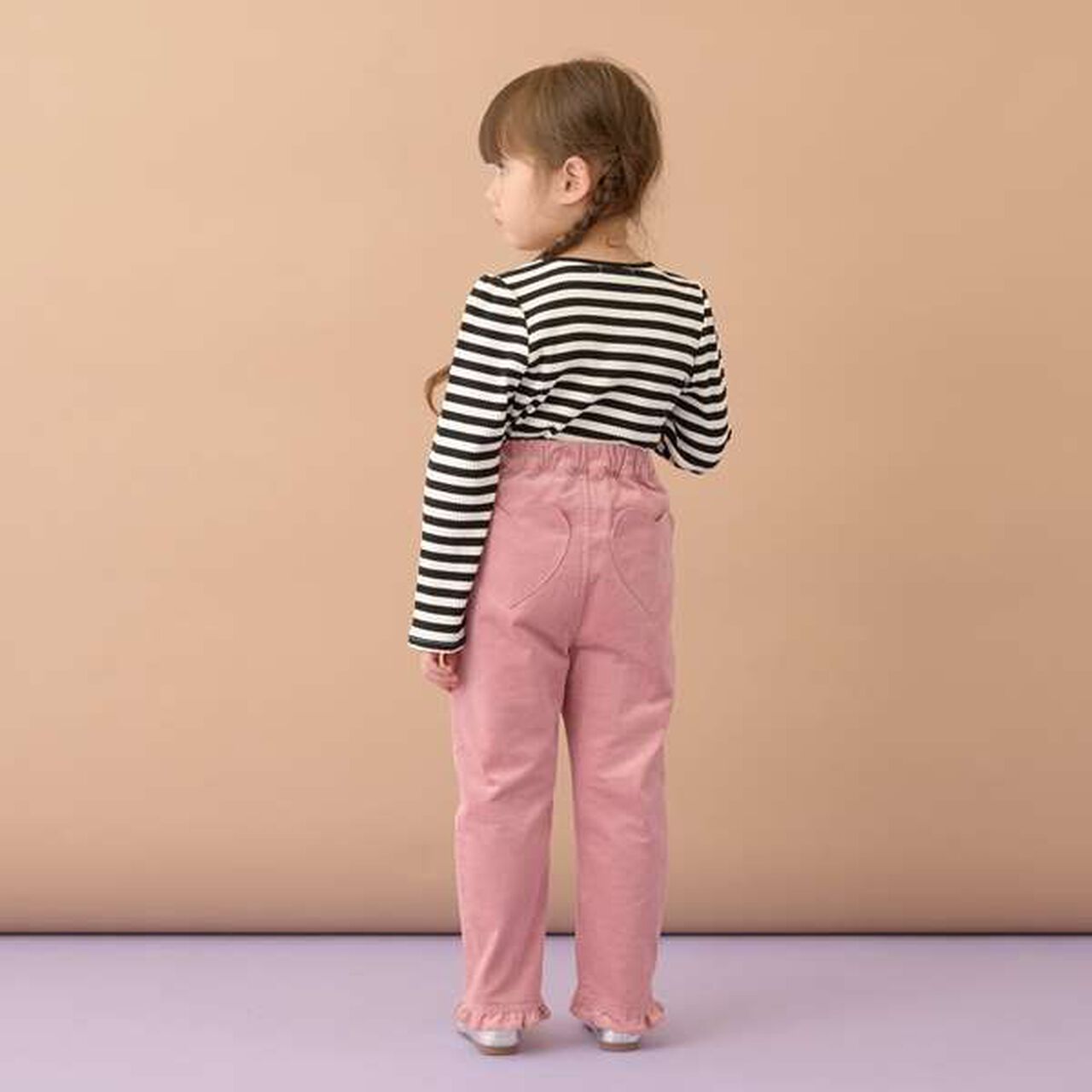 Heart Pocket Corduroy Pants,Charcoal gray, large image number 4