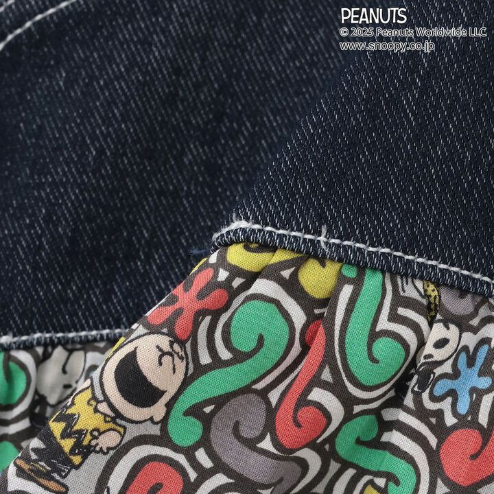 [PEANUTS] Denim Panel Jumper Skirt,Black, medium image number 8