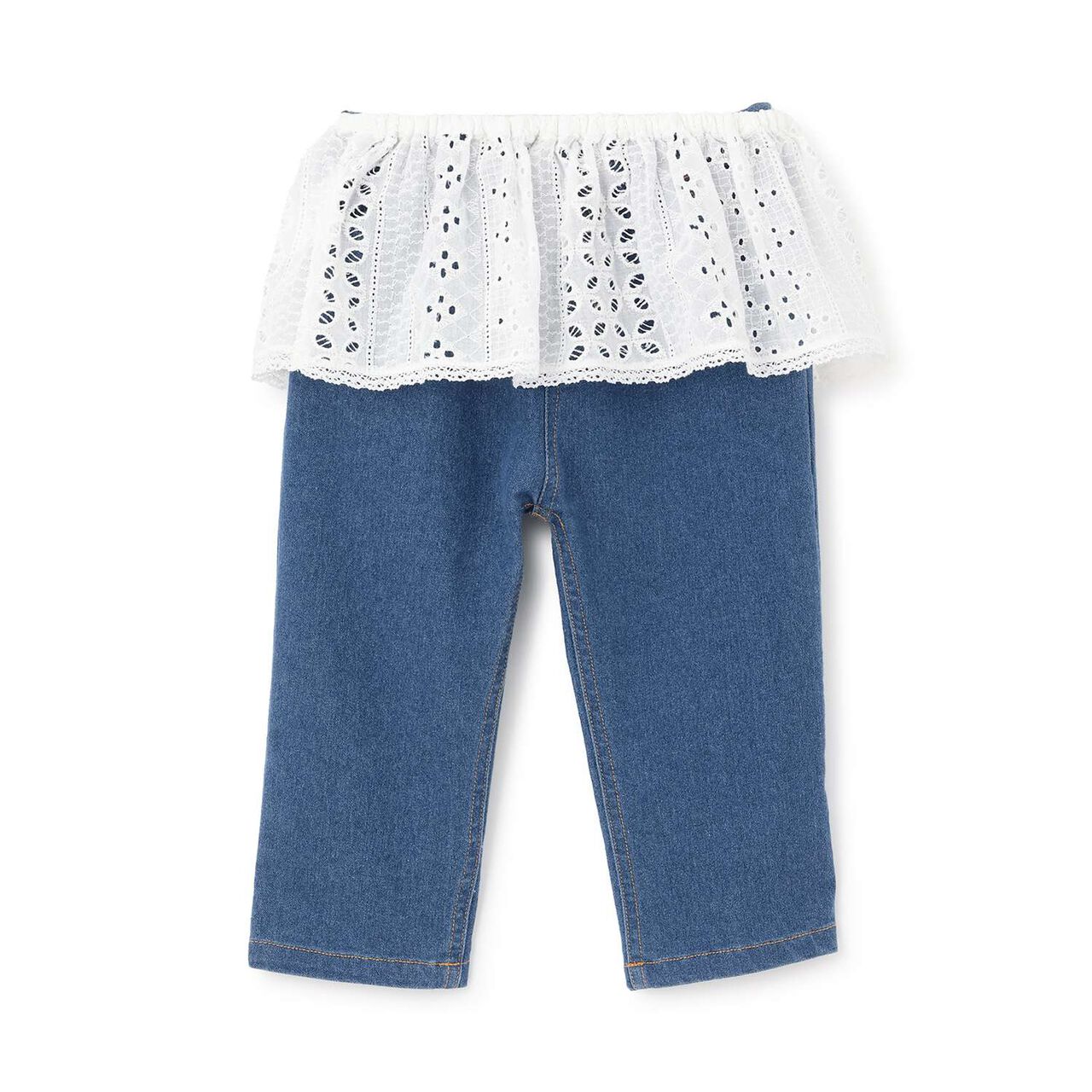 Link Layered Skirt Pants Set,Sax blue, large image number 6