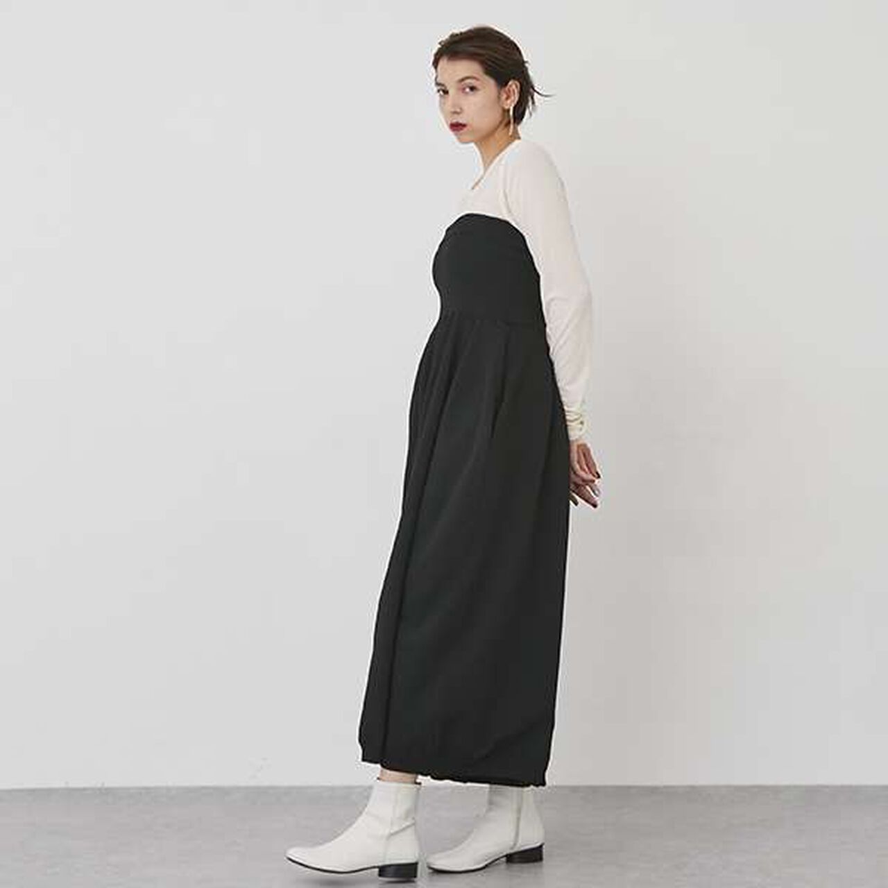 [LADIES] Loose Fit 2 WAY Bear Top Pants,Black, large image number 10