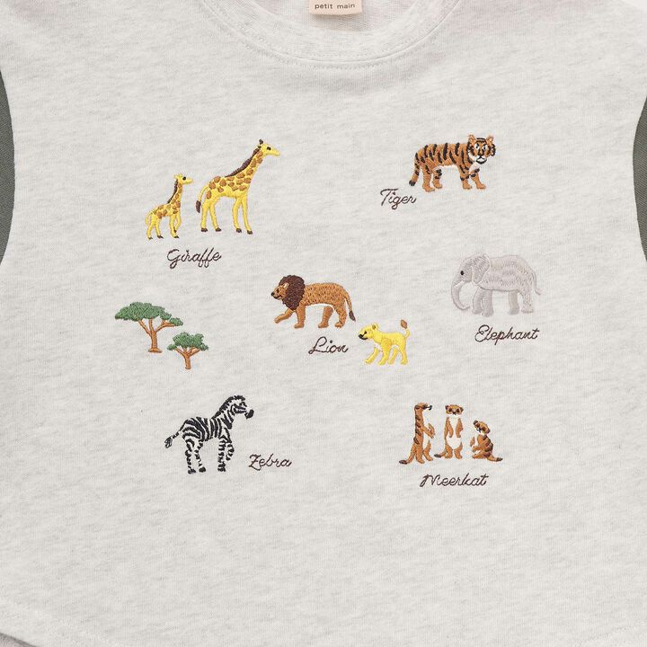 Animal Embroidery Long-Sleeve T-Shirt,Cream, medium image number 6