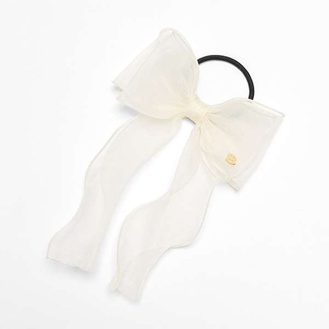 Chiffon Ribbon Ponytail Holder,Mocha tea, large image number 4