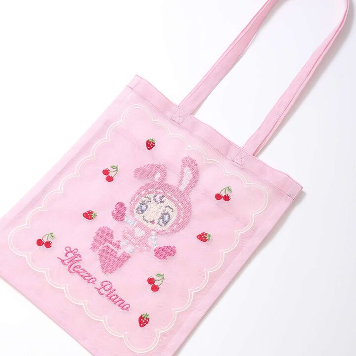 Berrie-chan Embroidered Mesh Tote,, medium