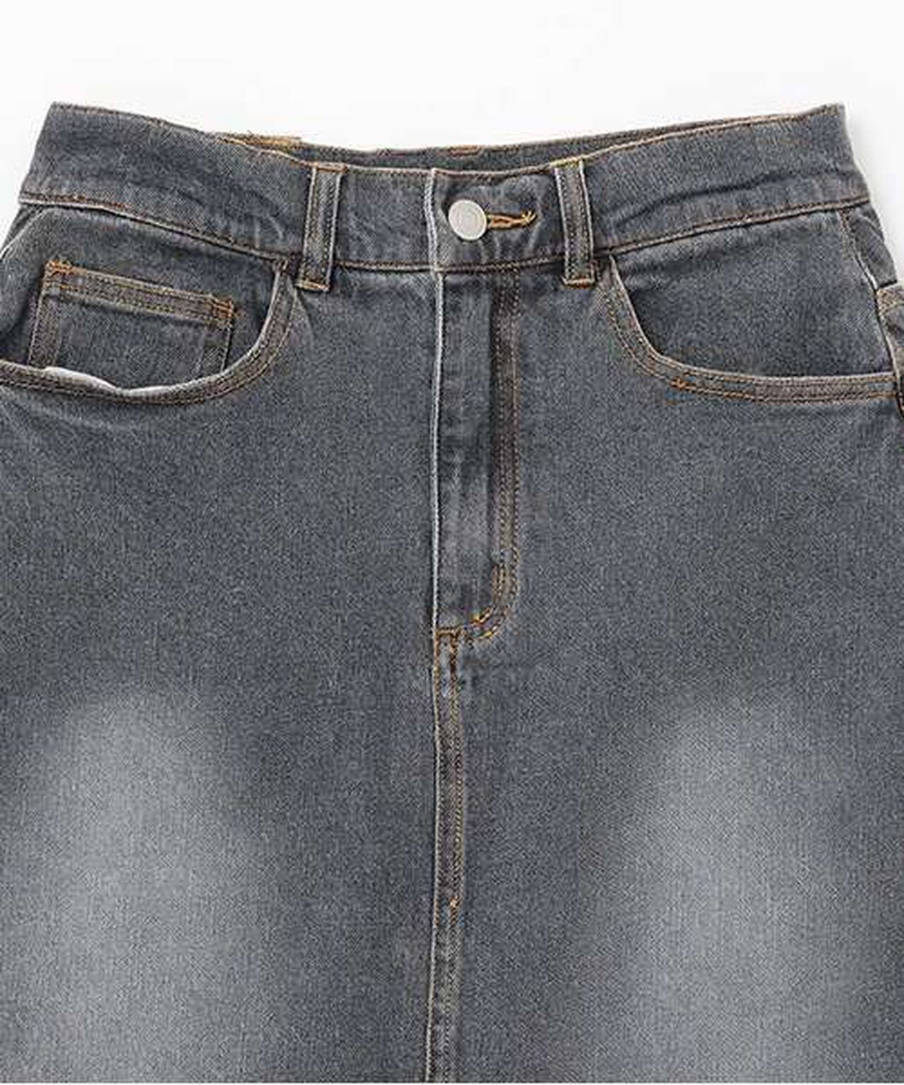 Denim Long Skirt,Gray, large image number 14