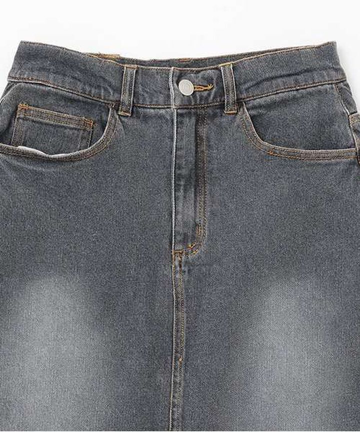 Denim Long Skirt,Gray, medium image number 14