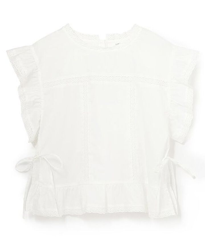 Cotton Lace Blouse,Off white, medium image number 7