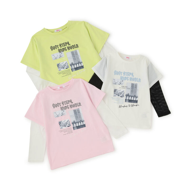 Mesh Sleeve Combination Big T-Shirt,Off white, medium image number 8