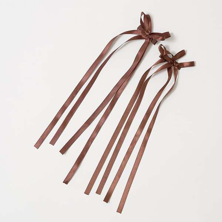 Long Ribbon Hair Clip 2-Piece Set,Red, medium image number 12