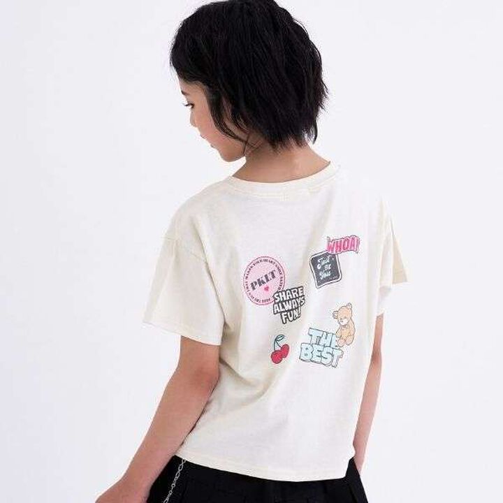 [Daily Price] 100% Cotton Patch-Style Short Sleeve T-Shirt,Ivory, medium image number 10
