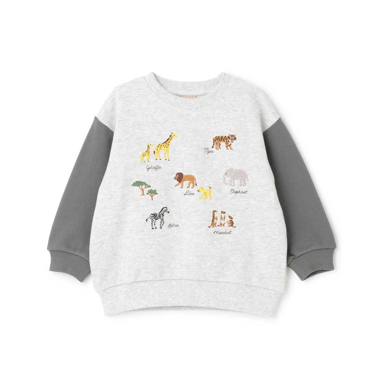 Animal Embroidery Sweatshirt,Cream, large image number 7