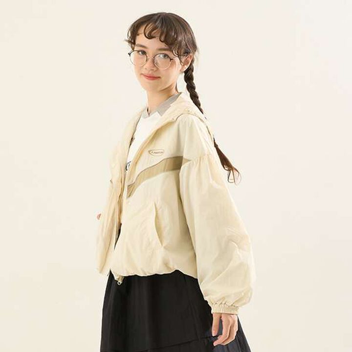 [AMI] Water-Repellent Hooded Balloon Light Bomber Jacket,Ivory, medium image number 6