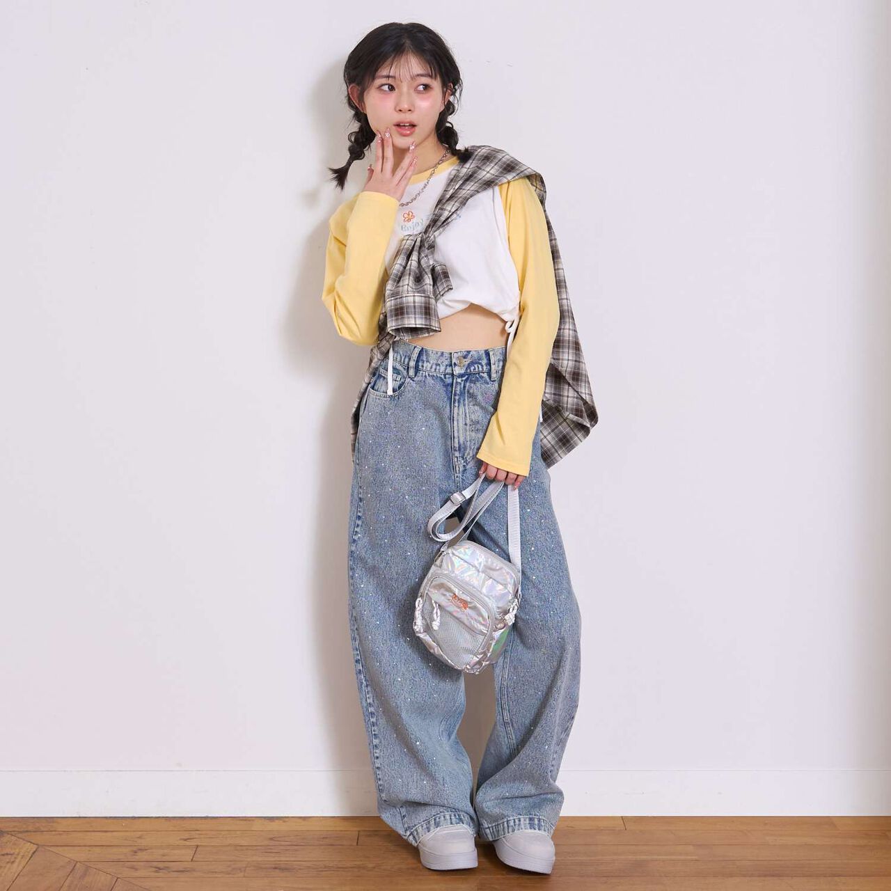 Stylish Stone Denim Pants,Blue, large image number 2