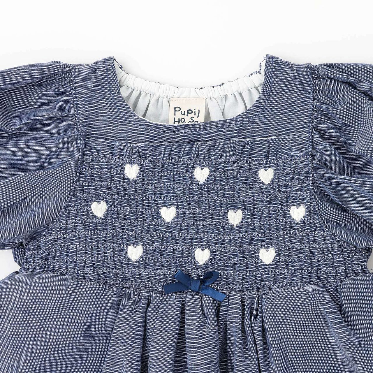 Heart Embroidery One-Piece Dress,Navy, large image number 2