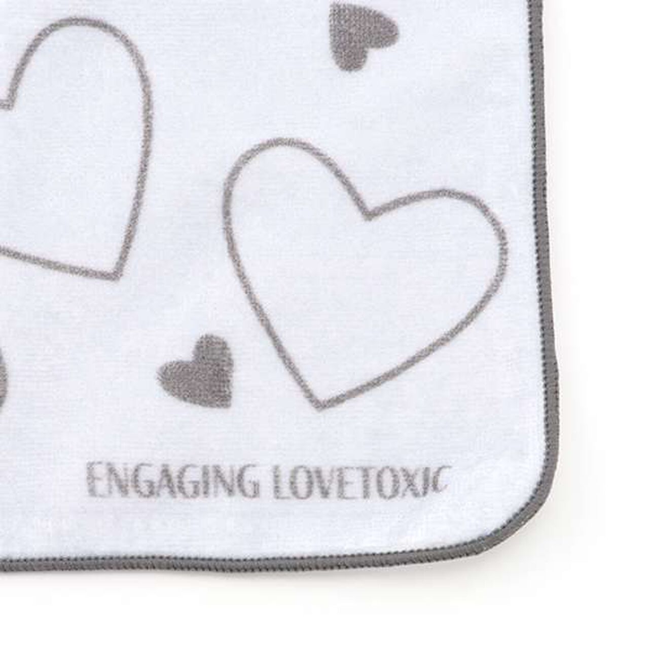 Heart Pattern Hand Towel,Black, large image number 2