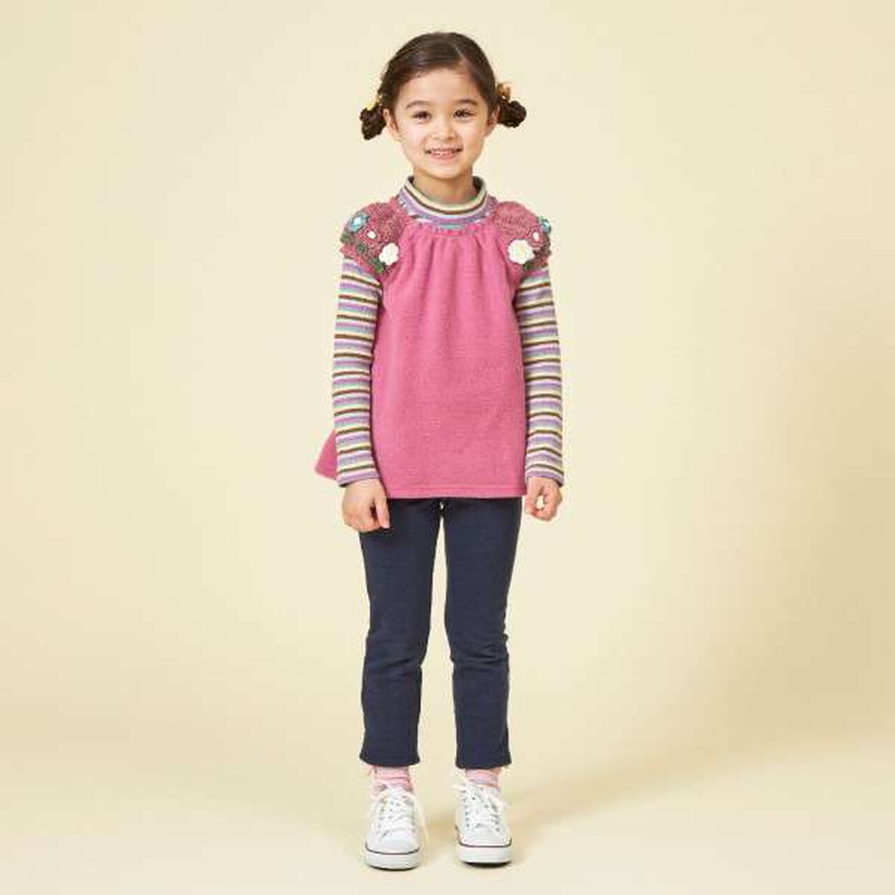 KP Knit Fleece Vest with Flower Sleeves (80-130),Lavender, large image number 15