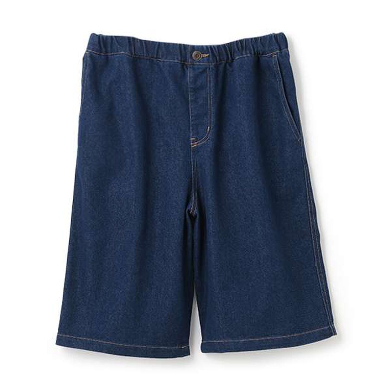 Cool Sensation Denim Easy Half Pants,Deep blue, large image number 10