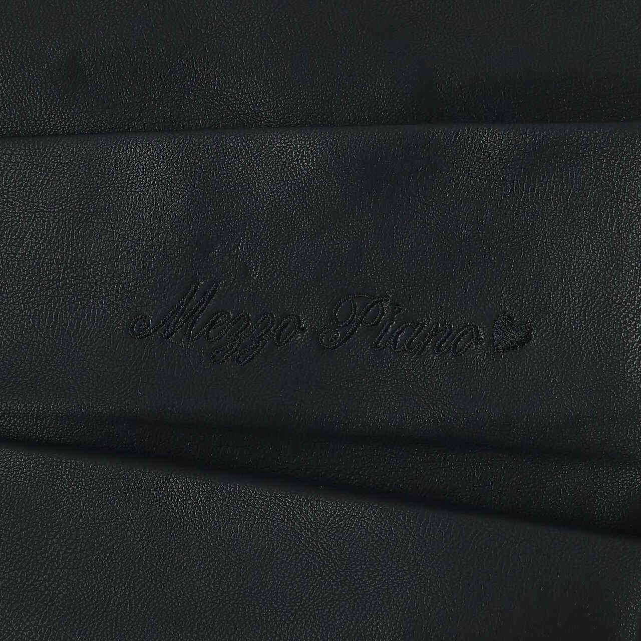 Denim & Faux Leather Skirt with Decorative Chain,Navy, large image number 7