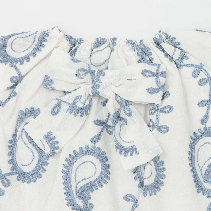 [Link] Paisley Embroidered One-Piece Dress,Cream, medium image number 10