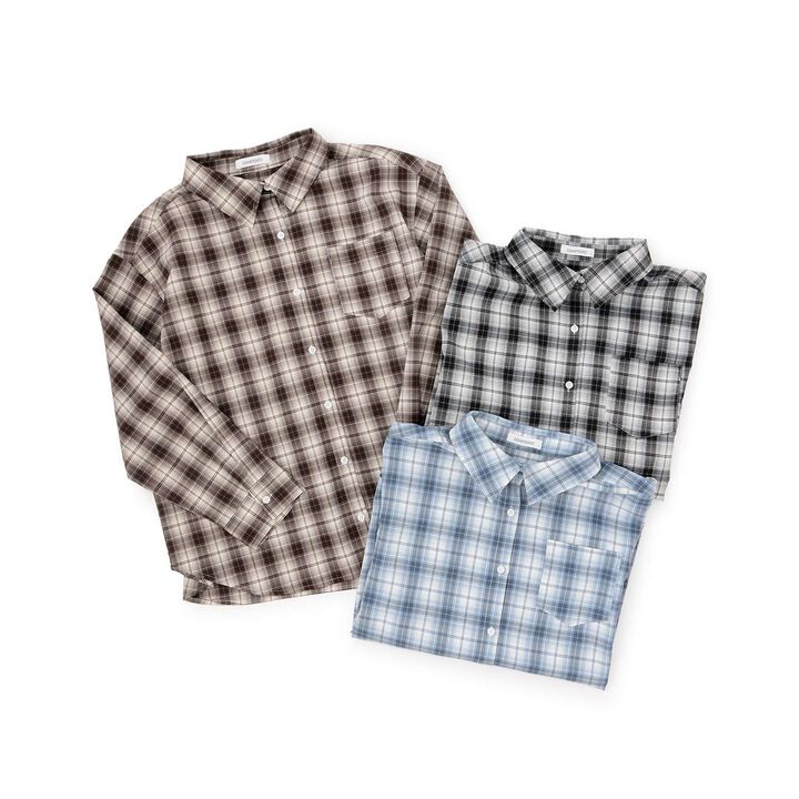 Loose Checkered Shirt,Brown, medium image number 9