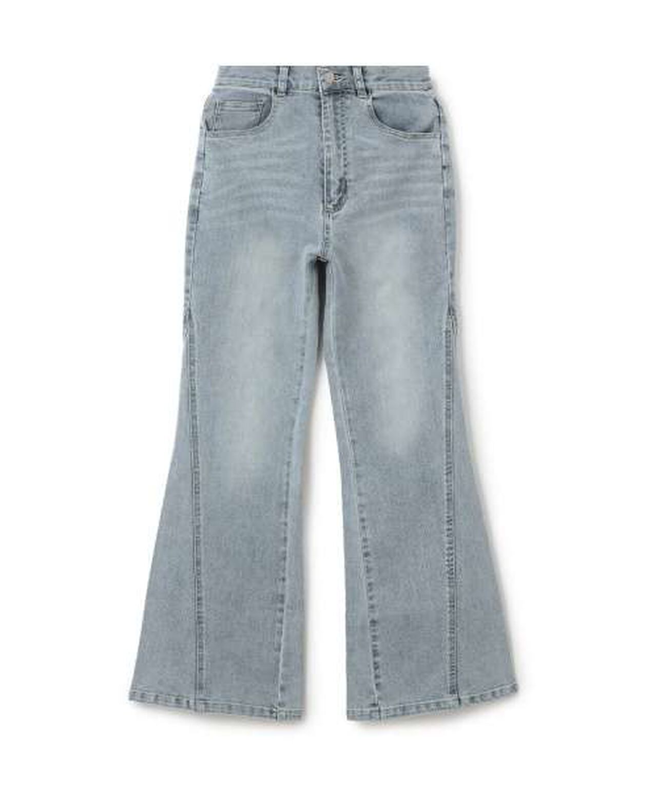 Motif Logo Flare Denim Pants,Light blue, large image number 0