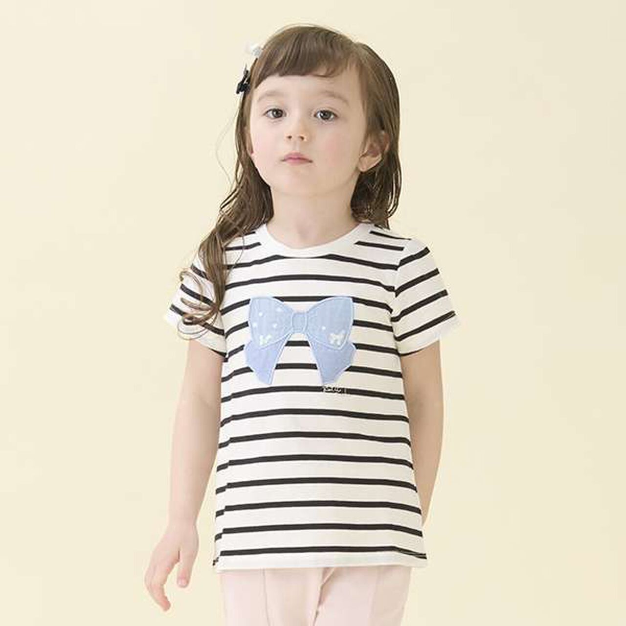 Anti-Stain Sparkling Motif T-Shirt (Kids),Light blue, large image number 23