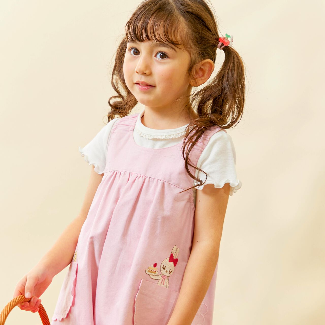 All-Over Pattern Lawn &times; Chambray Reversible Jumper Skirt,Blue, large image number 19