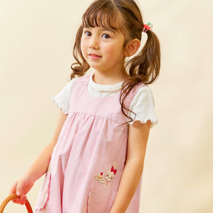 All-Over Pattern Lawn &times; Chambray Reversible Jumper Skirt,Blue, medium image number 19