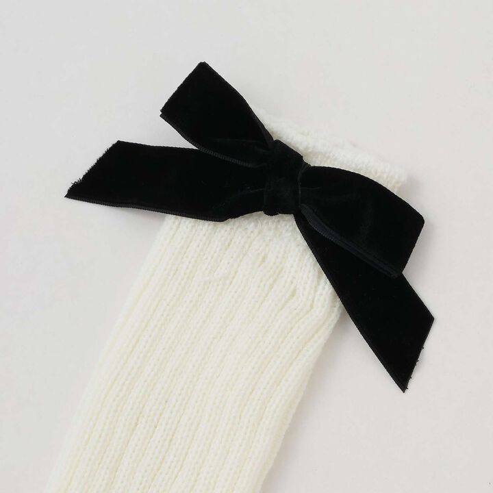 Ribbon-Accent Loose Socks [Kids Girls Children's Clothing],Off white, medium image number 8