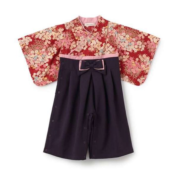 Girls' Hakama All-in-One,Red, medium image number 1