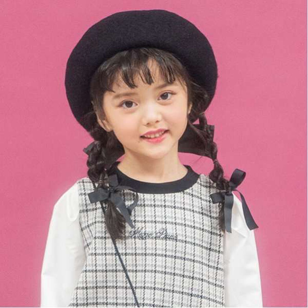 Back Ribbon Basque Beret,Black, large image number 0