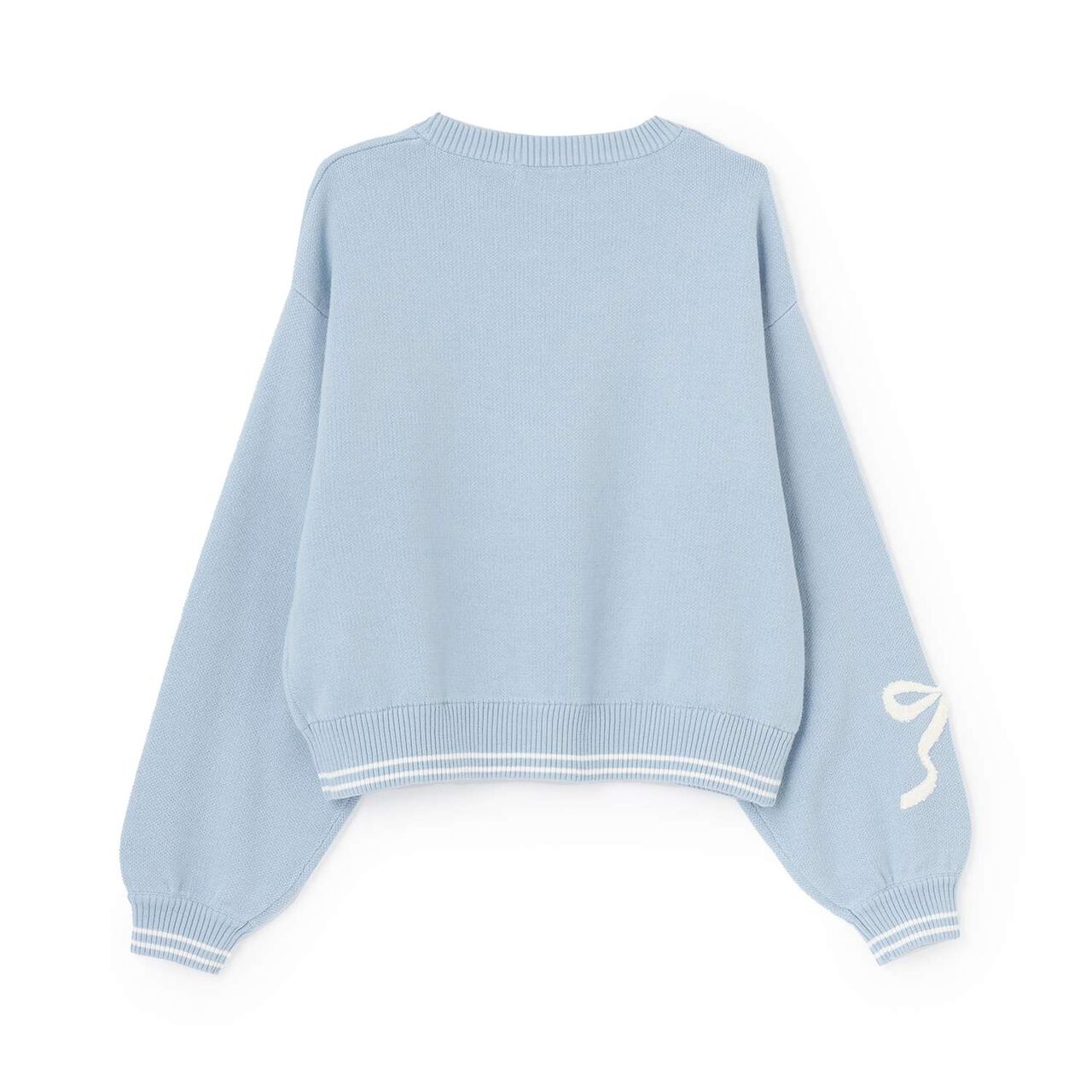 Logo Jacquard Embroidery Knitwear,Light blue, large image number 1