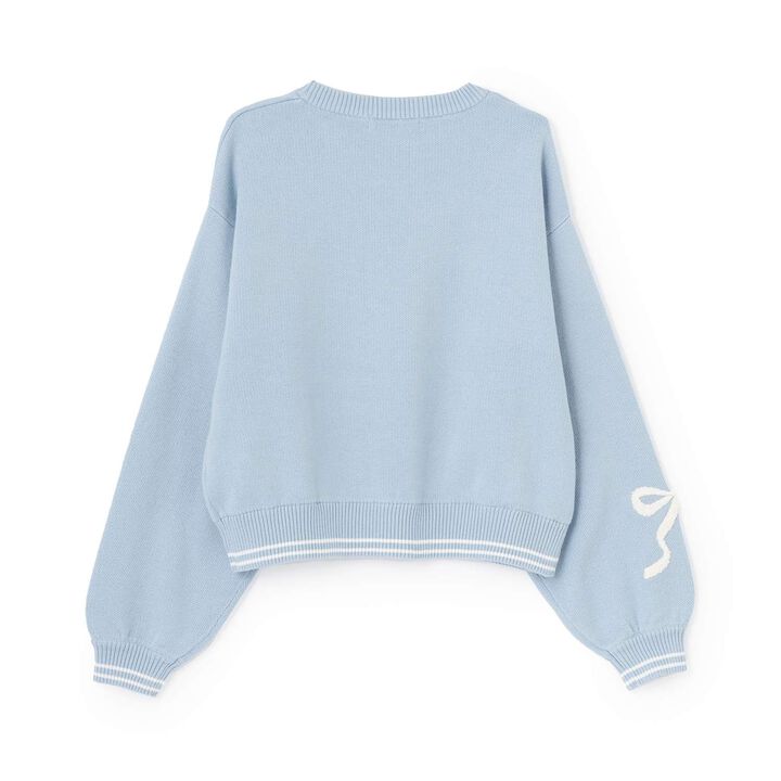 Logo Jacquard Embroidery Knitwear,Light blue, medium image number 1