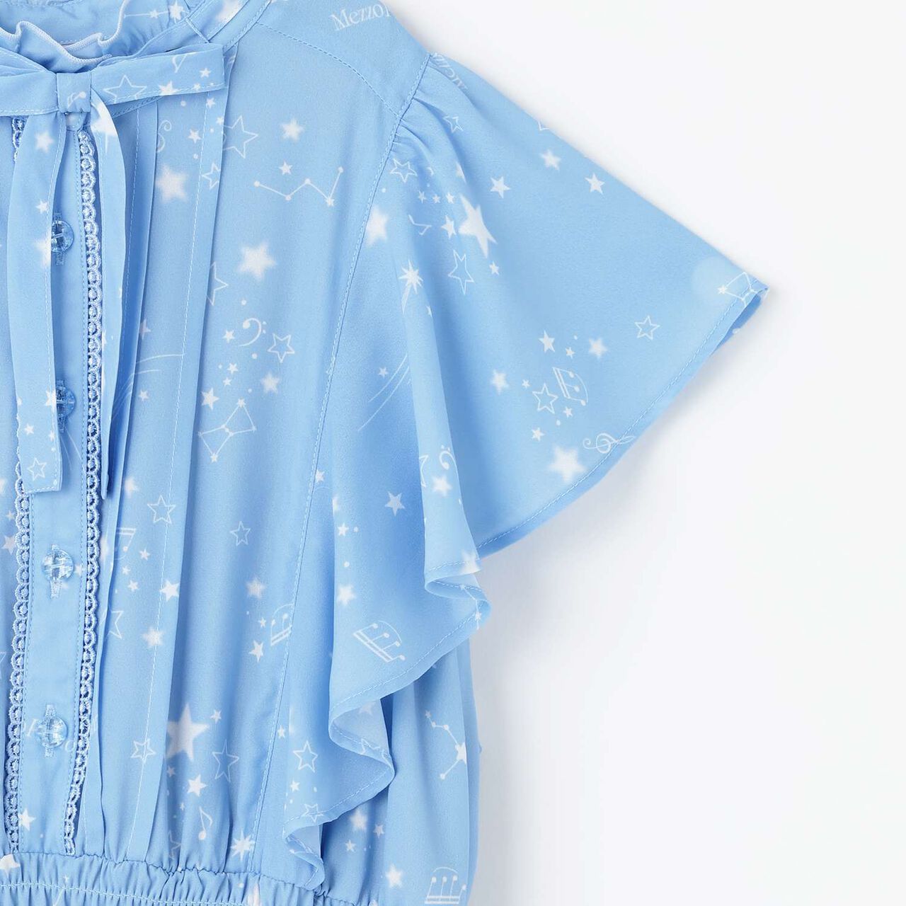 Assorted Fabric Pleated One-Piece Dress♪,Light blue, large image number 4