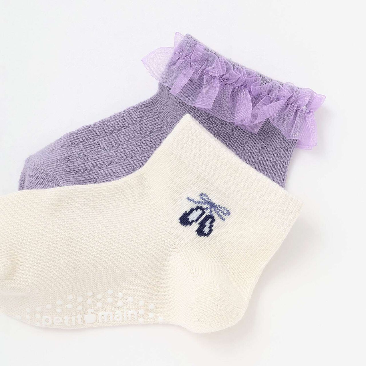 Ballet Short Socks 2P,Pearl white, large image number 1