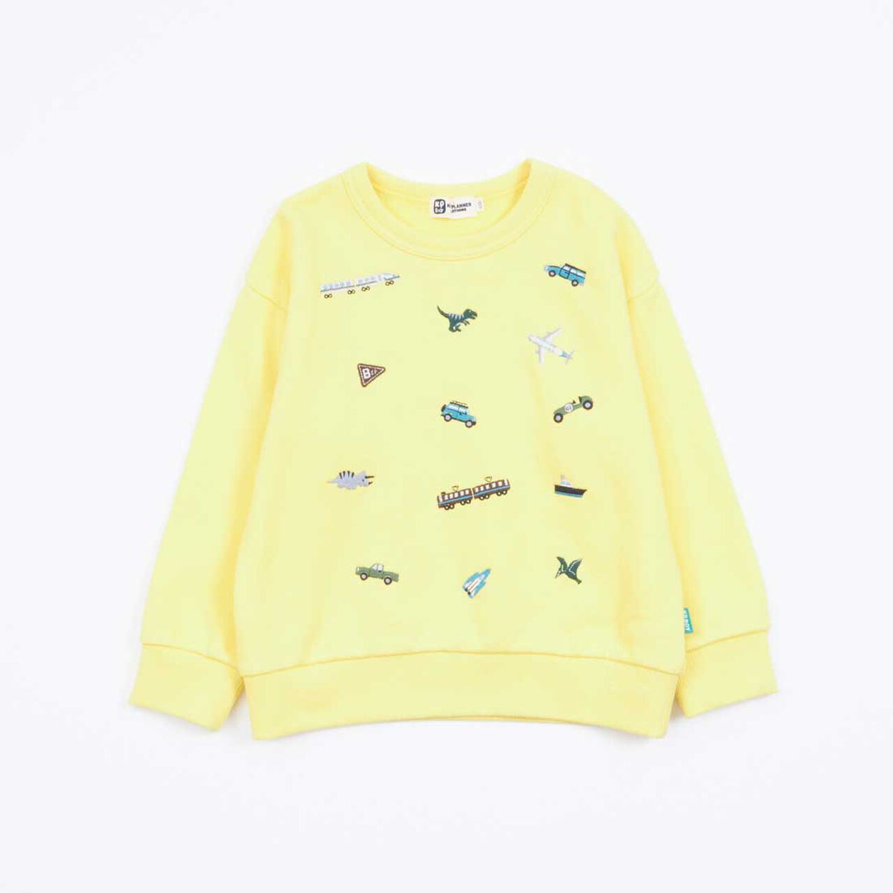 KPBOY Vehicle Dinosaur Embroidered Fleece Sweatshirt (80-150),Yellow, large image number 12
