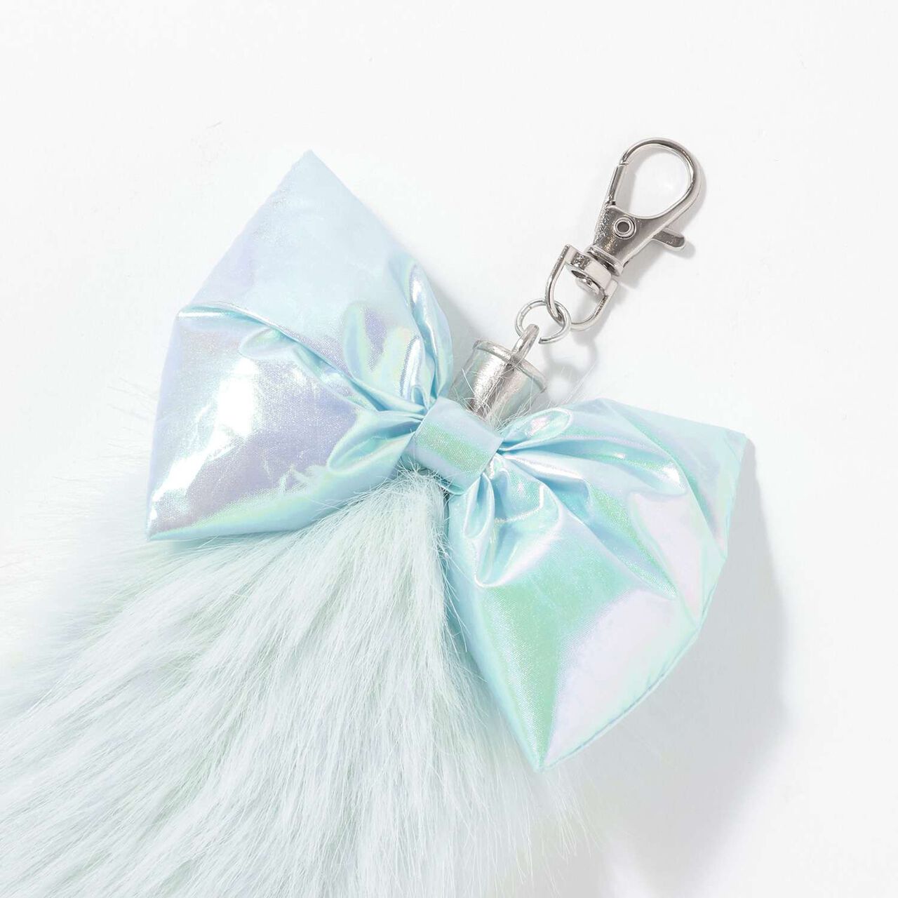 Lame Denim Tiered Skirt with Tail Charm,Navy, large image number 10