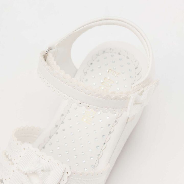 Ribbon Wedge Heel Sandals,White, medium image number 3