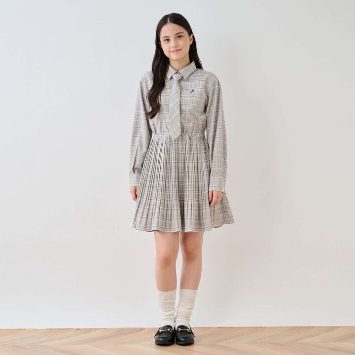 [Pleated Shirt Dress + Knit Vest Set],Blue, medium image number 19