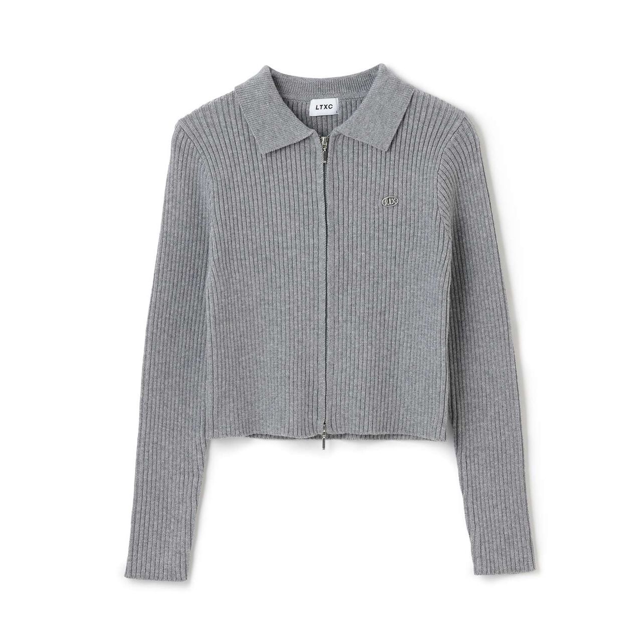 [LTXC] Washable Ribbed W Zipper Cardigan,Ivory, large image number 13