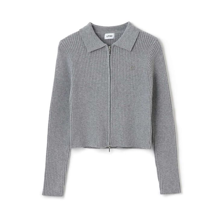 [LTXC] Washable Ribbed W Zipper Cardigan,Ivory, medium image number 13