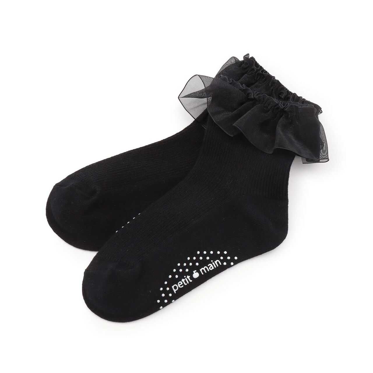 Frill Socks,Black, large image number 0