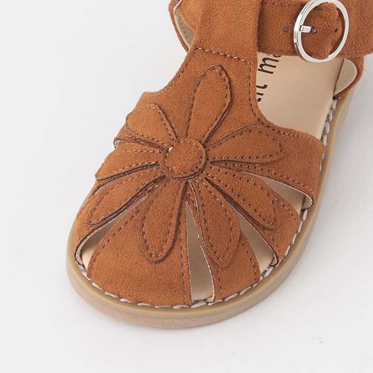 Suede Flower Sandals,Ivory, large image number 6
