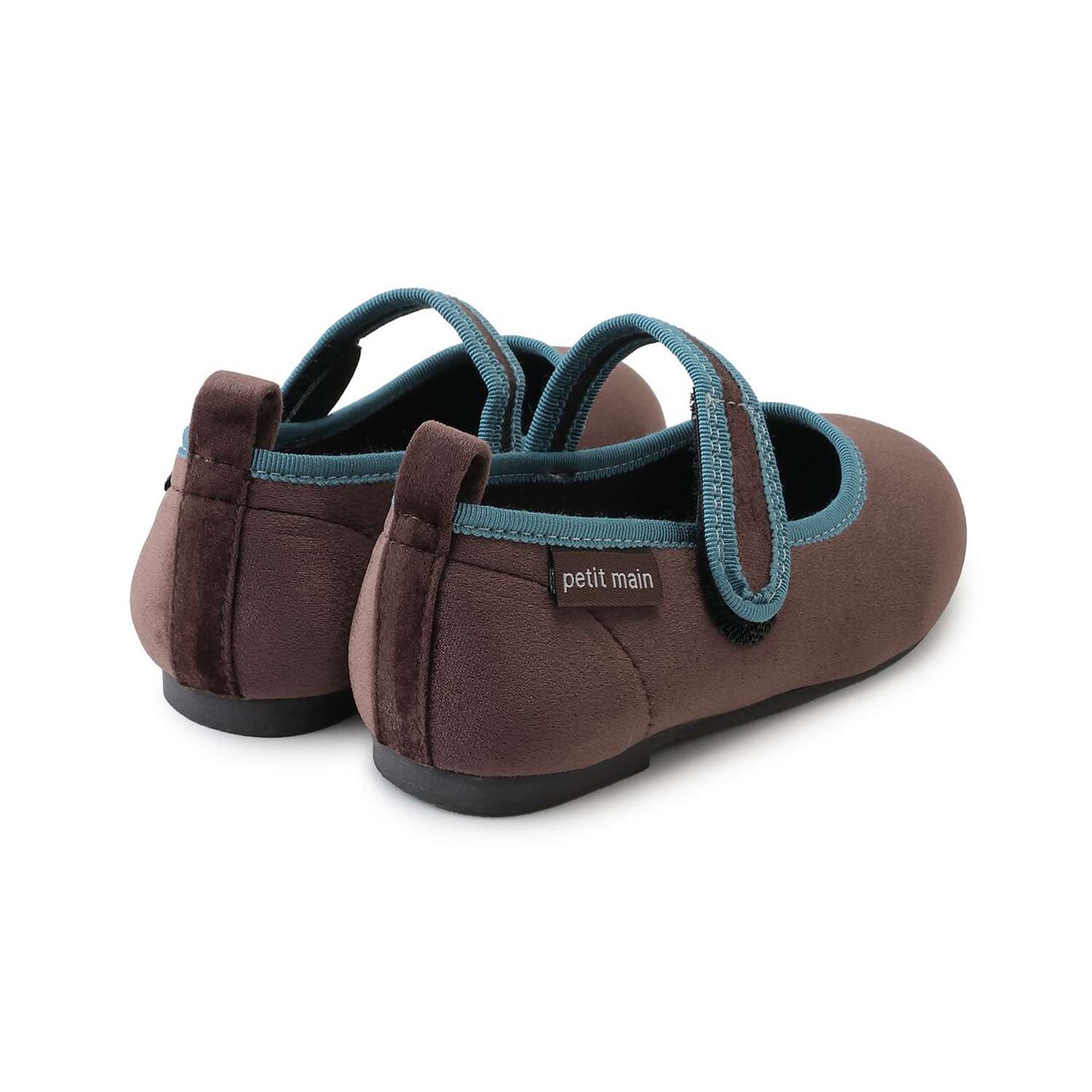 One Strap Velour Shoes,Dark red, large image number 1