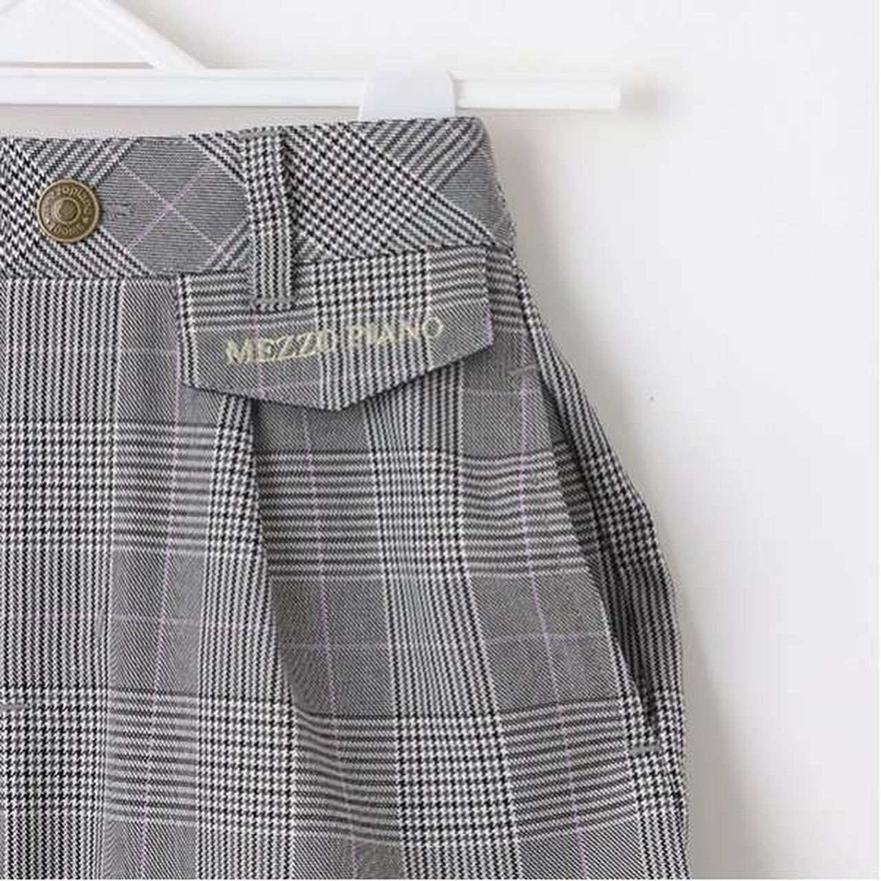 Glen Check Shorts with Bear Charm,Black, large image number 14