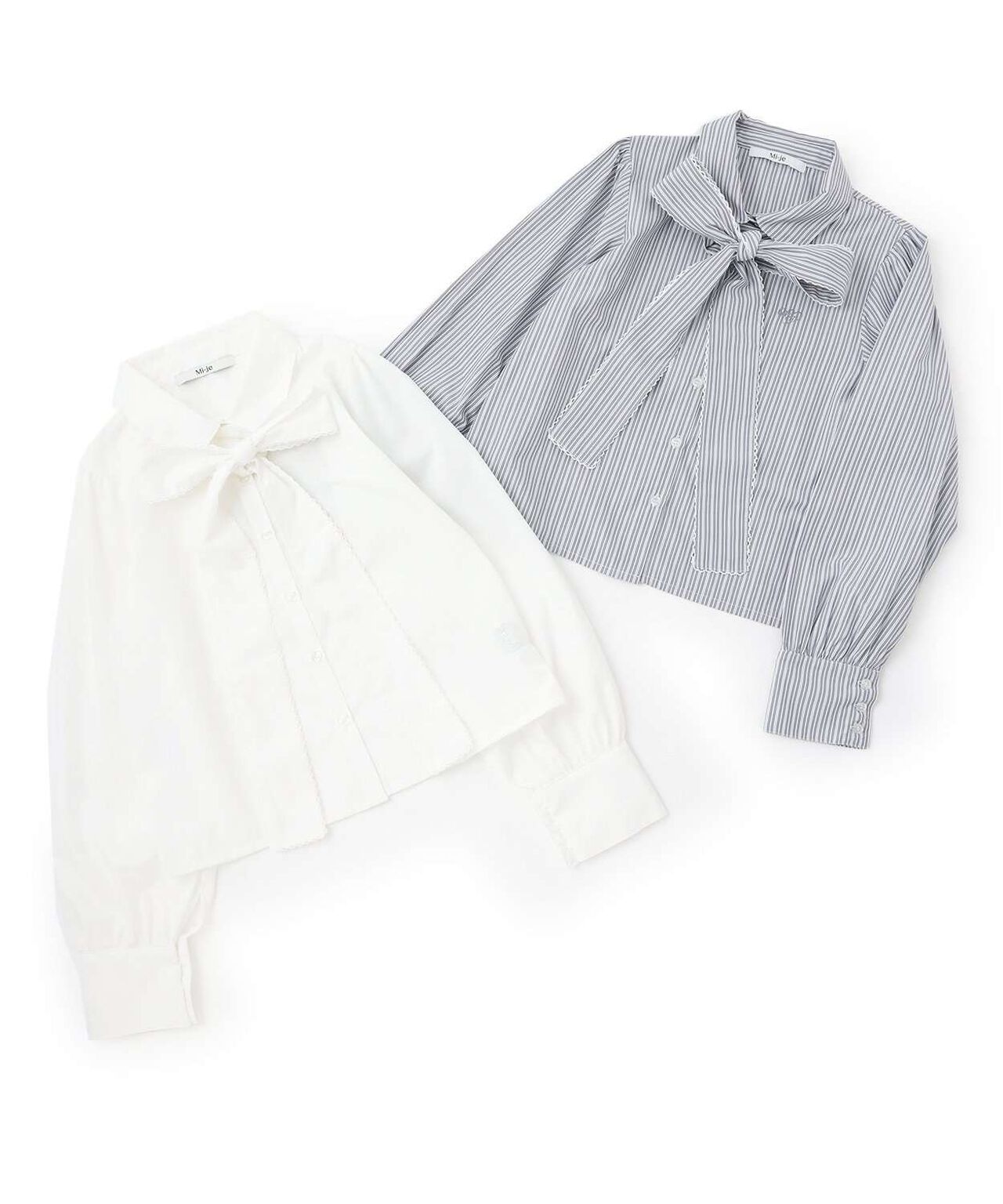 Bow Tie Logo Embroidery Shirt,Off white, large image number 13