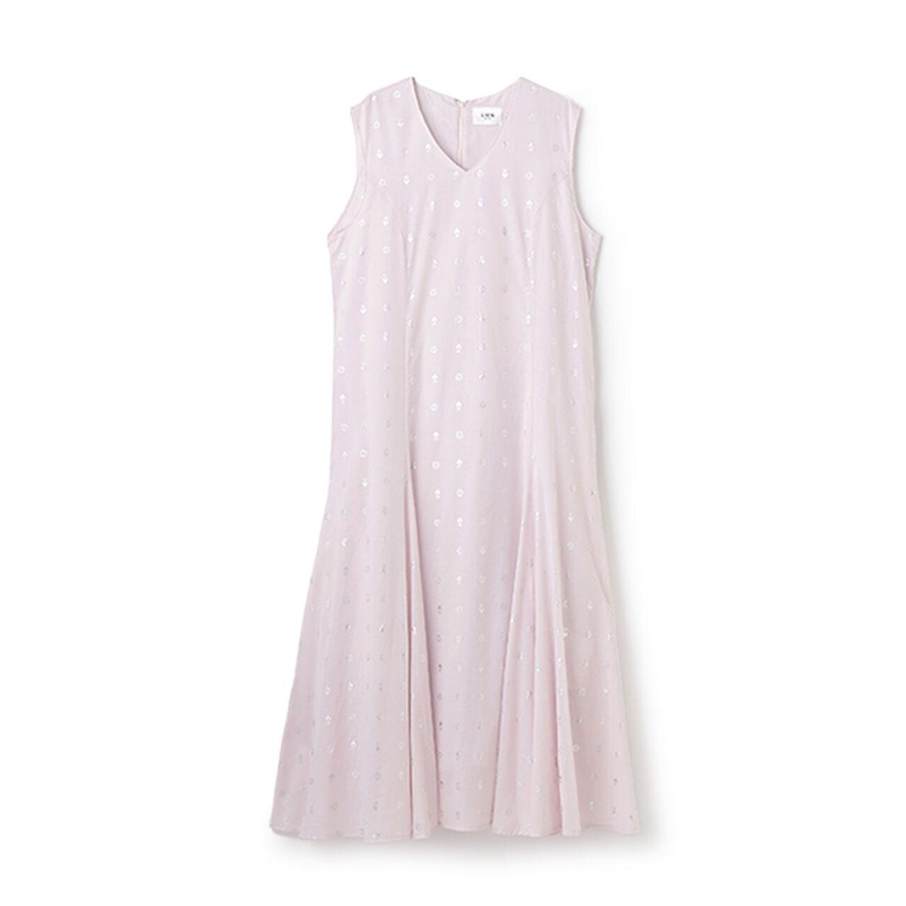 [Link] Foil Print One-Piece Dress,Light pink, large image number 0