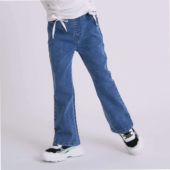 Stretch Denim Flared Pants,, medium